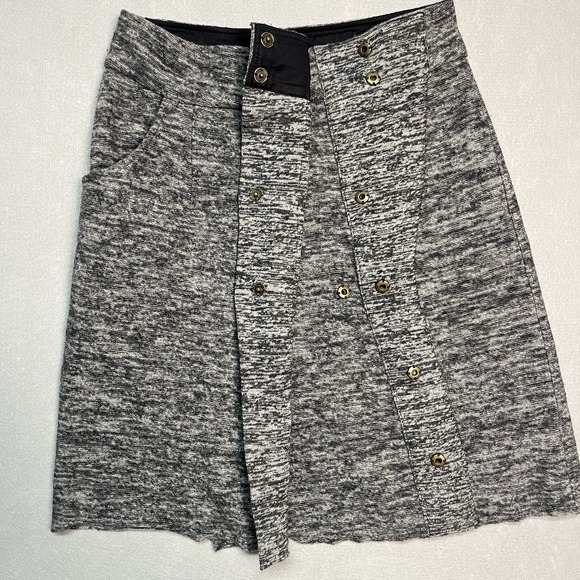 Anthropologie Sparrow‎ Mini Skirt Sz S 100% Merino Wool Heather Gray Gorpcore - Picture 3 of 9